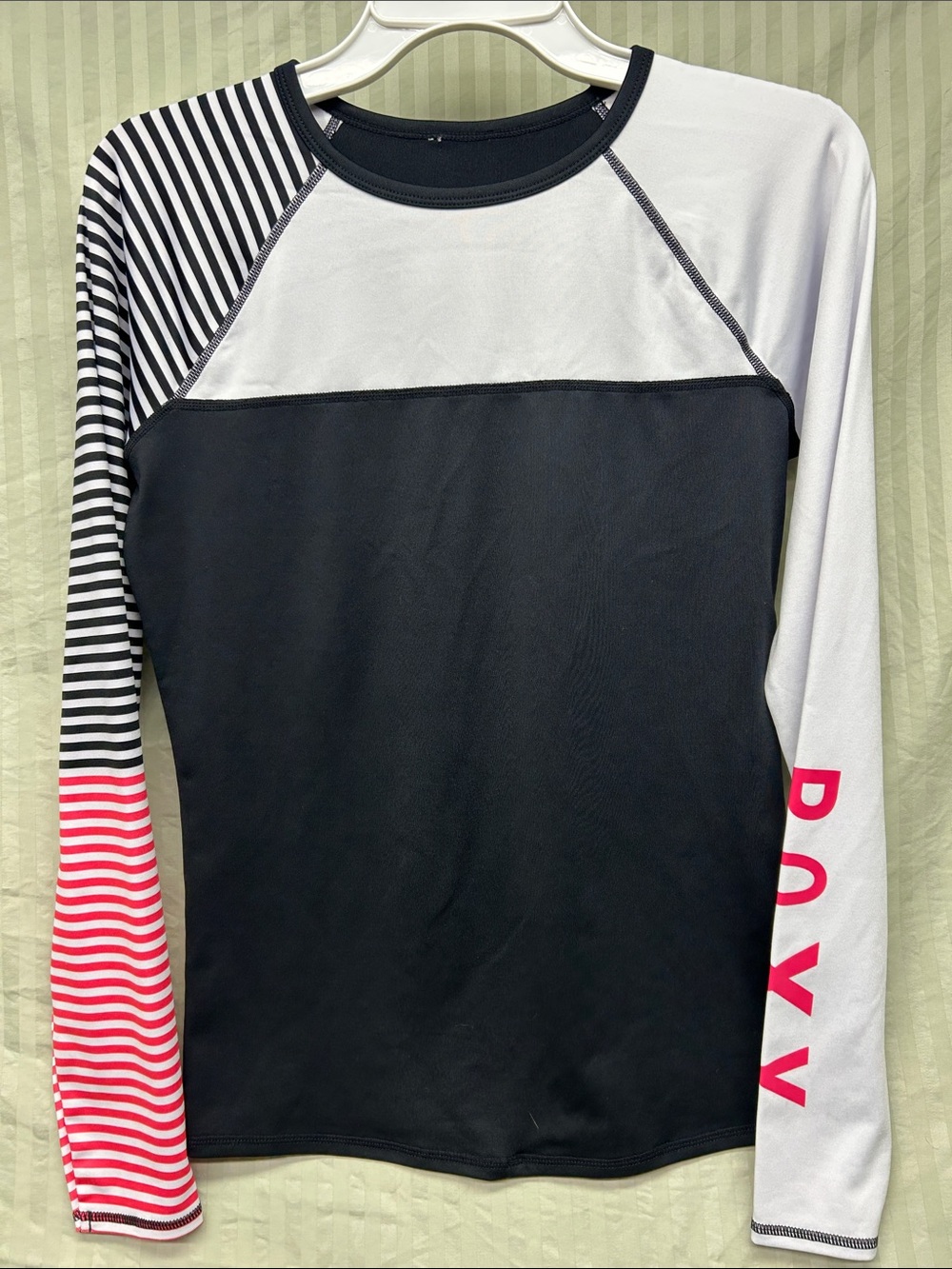 Roxy Black, White & Hot Pink Long Sleeve Tee – Girls